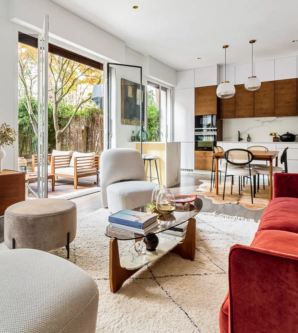 Interior of a luxury apartment with terrace